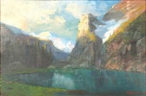 Sommerliche Landschaft Mit Bergsee. by Gerelamo Varese