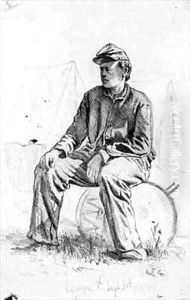 Drummer Boy Taking a Rest During the Civil War by Edwin Forbes