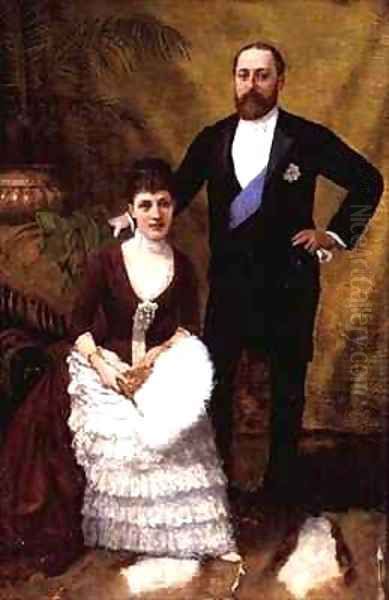 King Edward VII 1841-1910 and his wife Queen Alexandra 1844-1925 - view 1