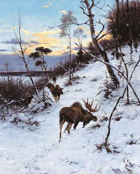 Moose in a winter landscape - view 1
