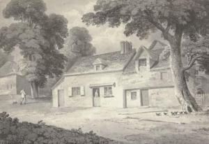 Old Farm Cottages by Cornelius Varley