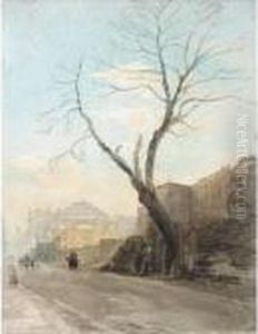 Albion Chapel And The Remains Of London Wall by Cornelius Varley