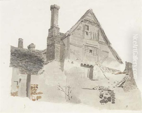 Study Of A Timber-framed Gabled Farmhouse - view 1