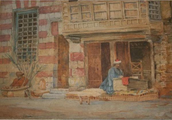 Two Arab Figures Before A House - view 1