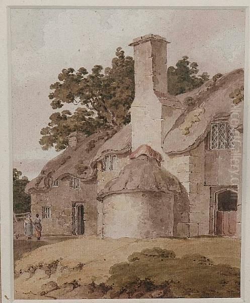 Figures By A Cottage - view 1