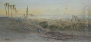 A Scene Near The Great Pyramids, Egypt by John Jnr. Varley