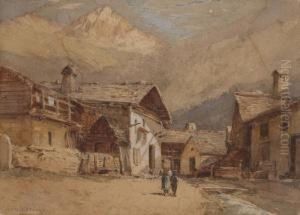 ''the Village Of Argentiere, 
Valley Of Chamonix'' by John Jnr. Varley