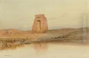 A Bedouin Goatherd On The Banks Of The Nile by John Jnr. Varley