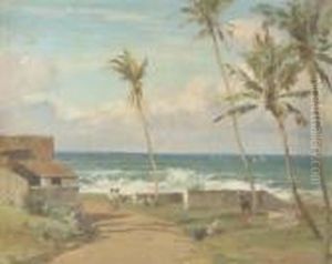 By The Sea Shore, Near Colombo, Sri Lanka by John Jnr. Varley