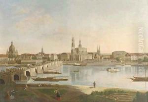 Dresden from the right bank of the Elbe below the August Bridge
