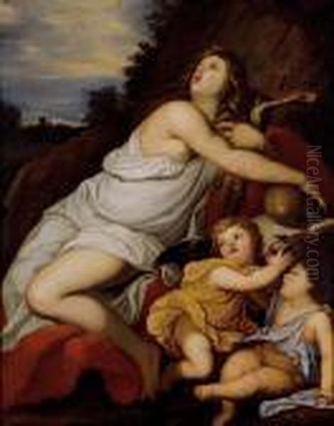 Maddalena In Estasi Con Due Putti - view 1