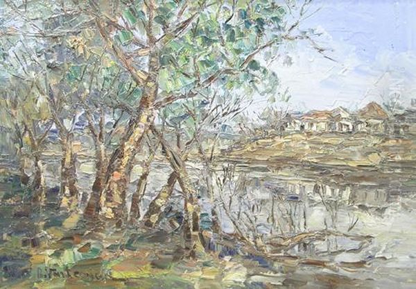 Trees At The Border Of The Water - view 1