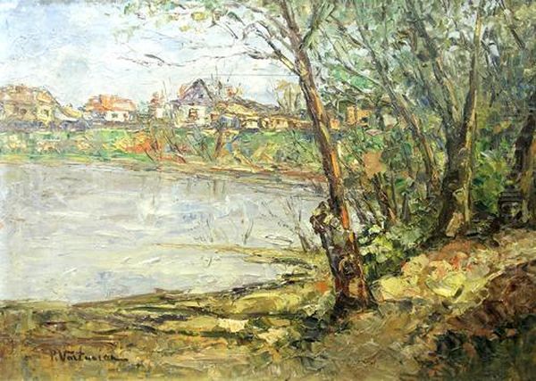 Houses At The Border Of The Pond - view 1