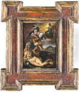 Allegory With The Goddess Diana,
Fame And The River Arno With A Bearded Man (giorgio Vasari?), The City
Of Florence In The Distance by Giorgio Vasari