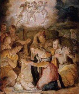 The Nativity With The Adoration Of The Shepherds by Giorgio Vasari