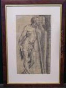 Standing Male Figure Leaning On A Staff