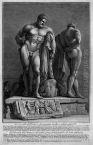 L'ercole Di Farnese Disegnato In Due Vedute Opposte L'ercole Di Farnese Disegnato In Due Vedute Opposte