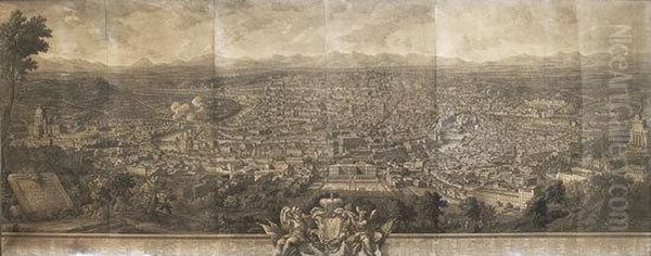 Prospetto D. Alma Citta Di Roma
Visto Dal Monte Gianicolo E Sotto Gli Auspici Della Sac. Maesta Catto.
Di Carlo Iii Re Delle Spagne. Disegnato E Inciso E Dedicato Alla Maesta
Sua Da Giuseppe Vasi Conte Palatino E Cavaliere Dell'aula Lateranense
Ne by Giuseppe Vasi