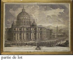 Il Prospetto Principale Del Tempio E Piazza Di San Pietro by Giuseppe Vasi