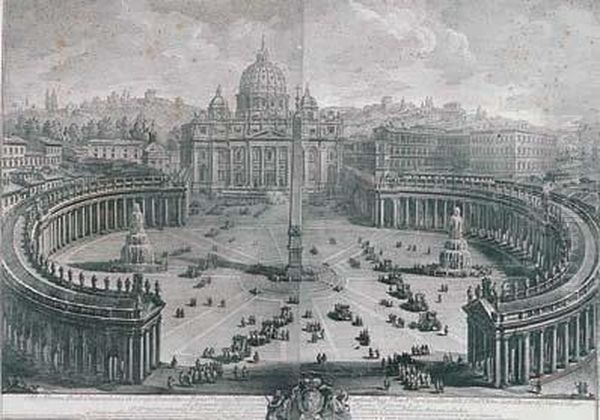 A) Piazza San Pietro A Roma - B) L'interno Della Basilica Di San Pietro A Roma - view 1