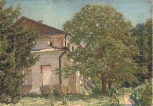 A House In A Wooded Landscape by Apollinarii Mikhailovich Vasnetsov