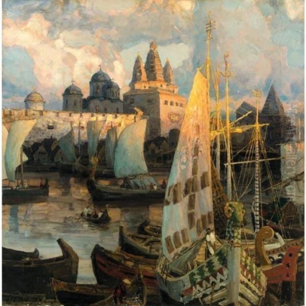 The Harbour At Novgorod - view 1