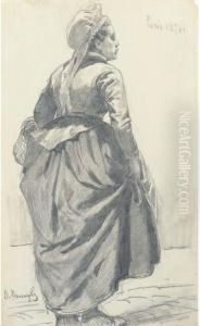 A Woman Carrying A Bag by Viktor Vasnetsov