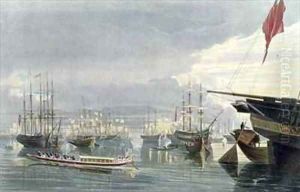 A View of the River Shipping and Town of Calcutta from near Smiths Dock