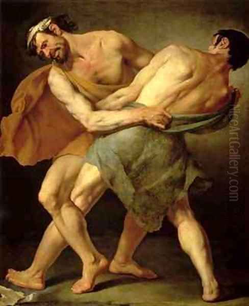 Two Wrestlers - view 1