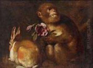 Scimmietta E Coniglio by Antonio Maria Vassallo