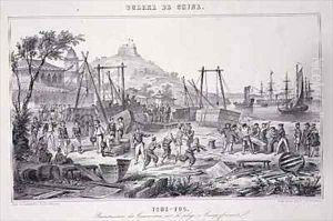Reassembling Gunboats on the Beach of Tche Fou from The War in China by G.C. de Fortavion