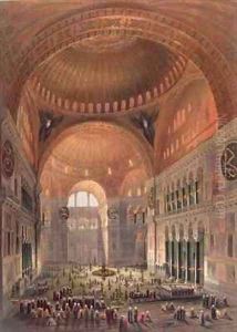 Interior of Haghia Sophia Constantinople by Gaspard Fossati