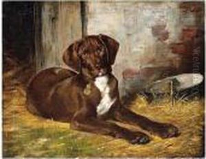 Geza , A Dog, Signed And Dated 884, Oil On Canvas, 41 X 52 Cm.; 16 X 20 1/2 In by Geza Vastagh