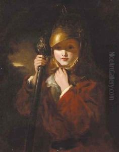 A young boy wearing armour by William Powell Frith