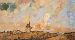 Paysage Au Moulin by Ernest Vauthrin