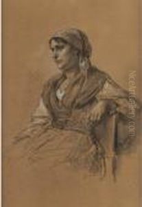 Junge Frau In Tracht by Benjamin I Vautier