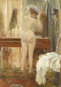 Weiblicher Ruckenakt Im Boudoir