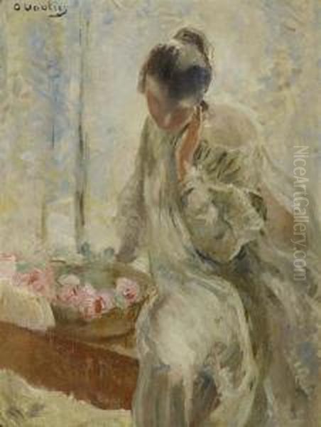 Woman With Roses. - view 1