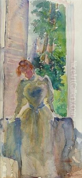 Jeune Femme Au Balcon. - view 1
