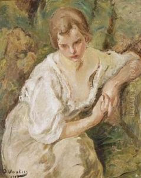 Portrat Einer Jungen Dame Im Weissen Kleid. - view 1
