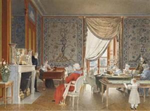 Vue De L'interieur Du Salon Au Chateau De Roucy