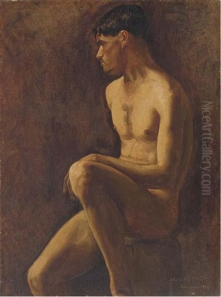 Seated Male Nude - view 1