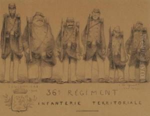 Le 36e Regiment D'infanterie Territoriale,1900 by Jean Veber