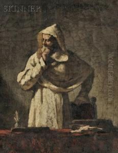 Portrait Of A Contemplative Monk by Elihu Vedder