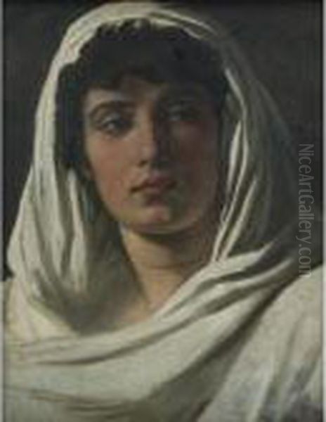 Woman Draped In White - view 1