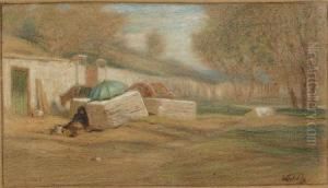 Roadside Figure And Umbrella
