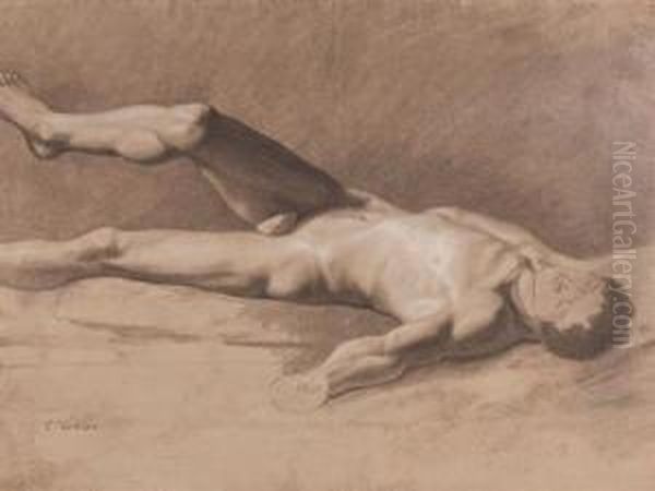 Reclining Male Nude -study - view 1
