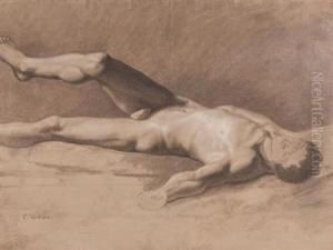 Reclining Male Nude -study by Elihu Vedder