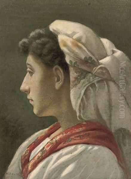 An Italian lady in traditional dress - view 1
