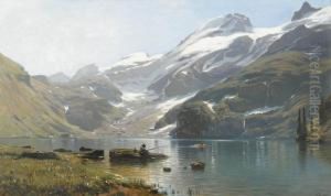Ansicht Des Engstlensee Mit Titlis